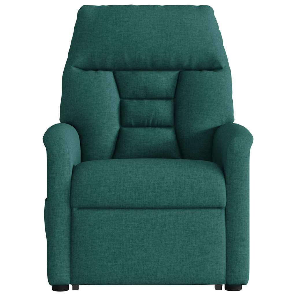Elektrické Zvedací Masážní Polohovací Křeslo Zelené Textil