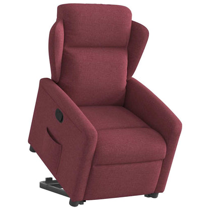 Zvedací Polohovací Křeslo Vínové Textil