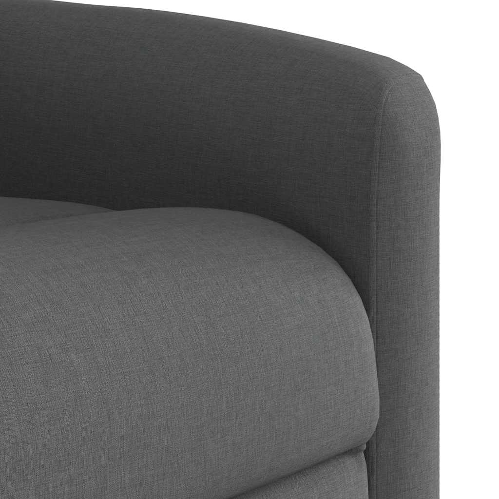 Zvedací Masážní Polohovací Křeslo Tmavě Šedé Textil Tmavě Šedá