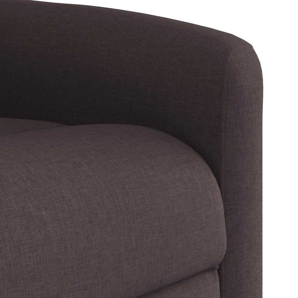 Zvedací Masážní Polohovací Křeslo Tmavě Hnědé Textil Tmavě Hnědá