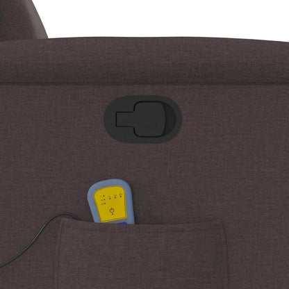 Zvedací Masážní Polohovací Křeslo Tmavě Hnědé Textil Tmavě Hnědá