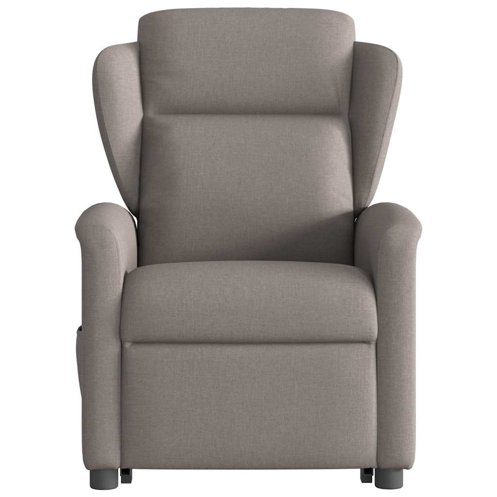 Zvedací Masážní Polohovací Křeslo Textil Taupe