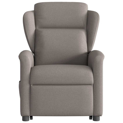 Zvedací Masážní Polohovací Křeslo Textil Taupe