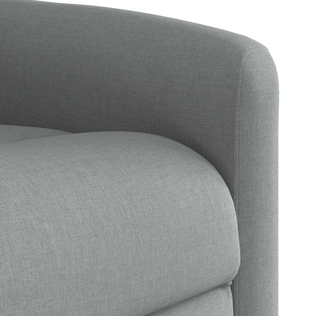 Elektrické Zvedací Masážní Polohovací Křeslo Světle Šedé Textil Světle Šedá