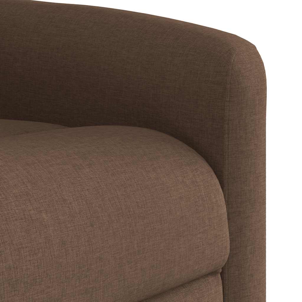 Elektrické Zvedací Masážní Polohovací Křeslo Hnědé Textil Hnědá