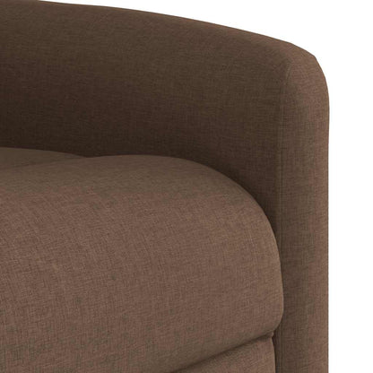 Elektrické Zvedací Masážní Polohovací Křeslo Hnědé Textil Hnědá