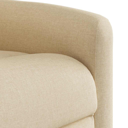 Elektrické Zvedací Masážní Polohovací Křeslo Krémové Textil Krémová