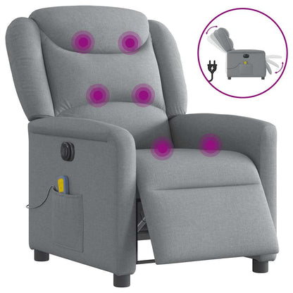 Polohovací Křeslo Světle Šedé Textil Světle Šedá