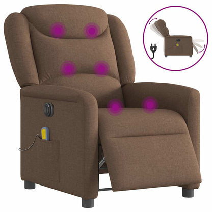 Polohovací Křeslo Hnědé Textil Hnědá