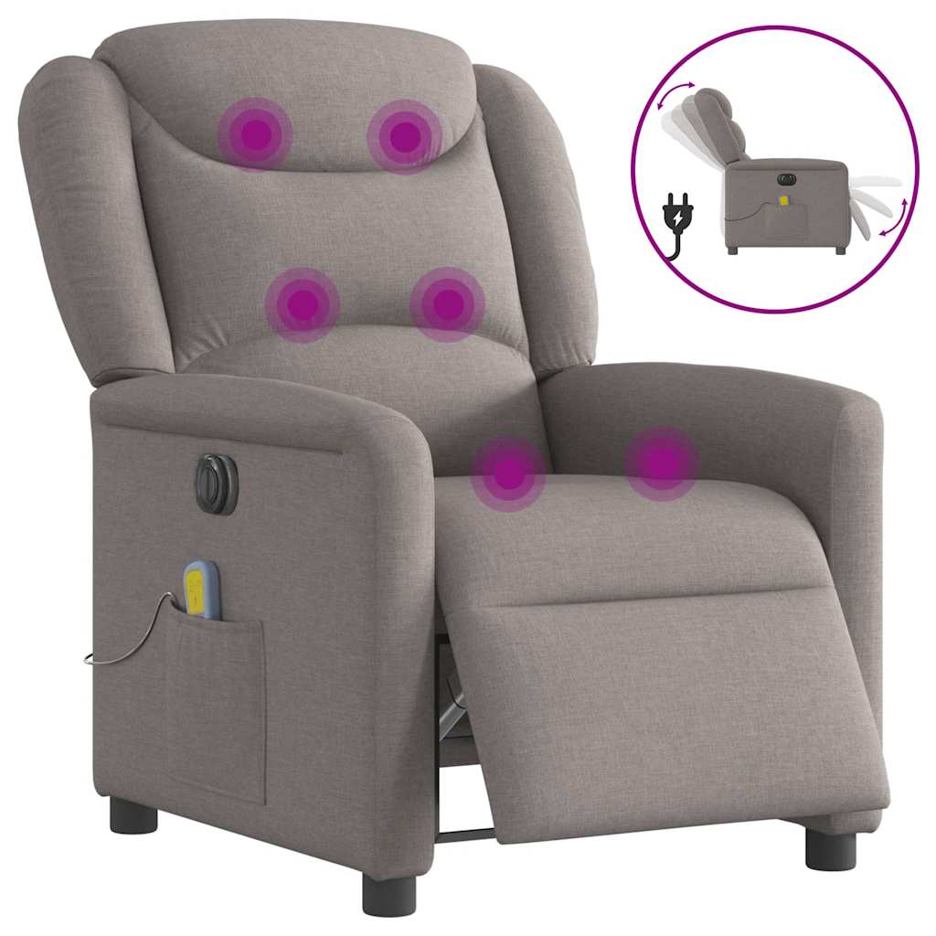 Polohovací Křeslo Textil Taupe