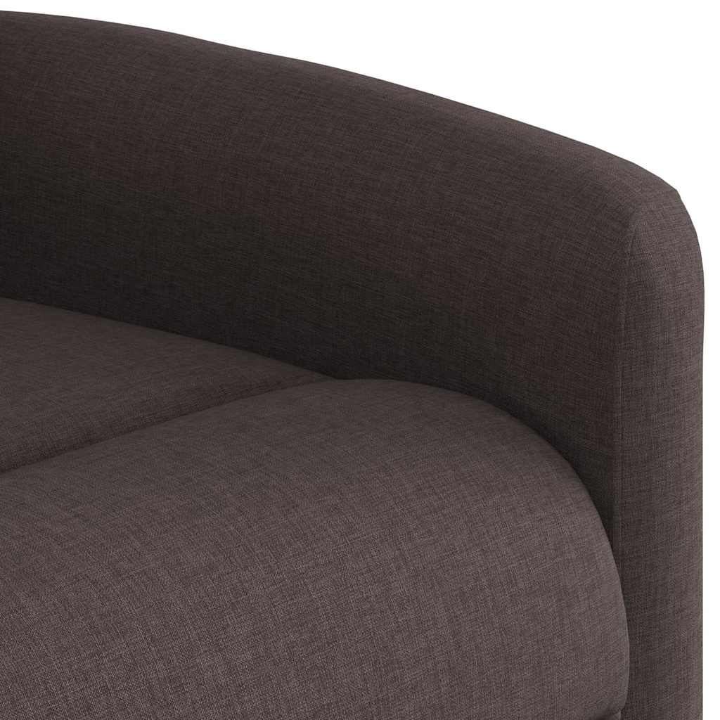 Elektrické Zvedací Polohovací Křeslo Tmavě Hnědé Textil Tmavě Hnědá