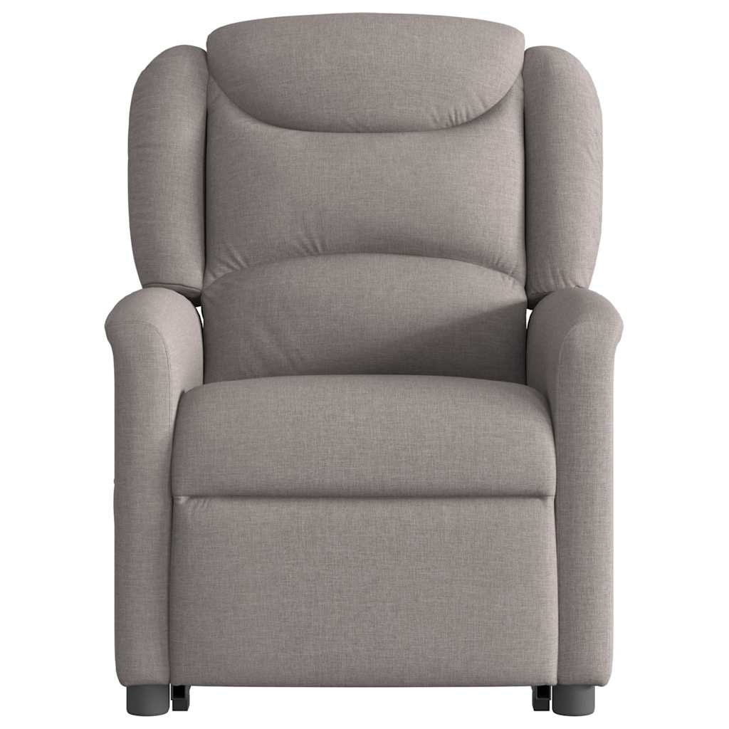 Elektrické Zvedací Masážní Polohovací Křeslo Textil Taupe