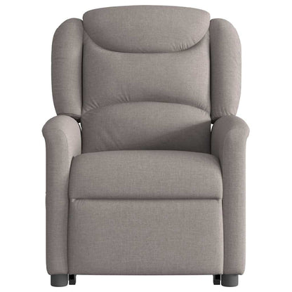 Elektrické Zvedací Masážní Polohovací Křeslo Textil Taupe