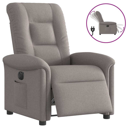 Masážní Polohovací Křeslo Textil Taupe