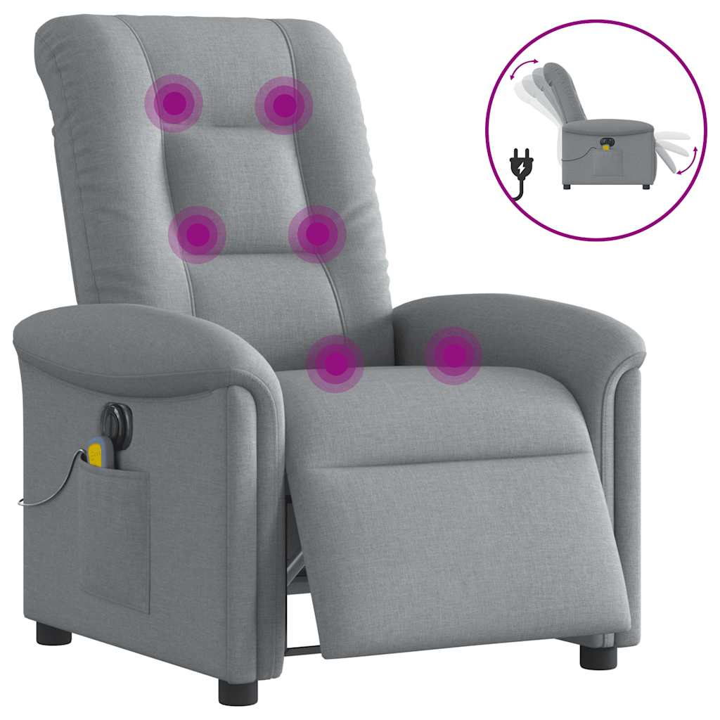Polohovací Křeslo Světle Šedé Textil Světle Šedá