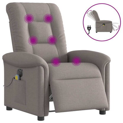 Masážní Polohovací Křeslo Textil Taupe