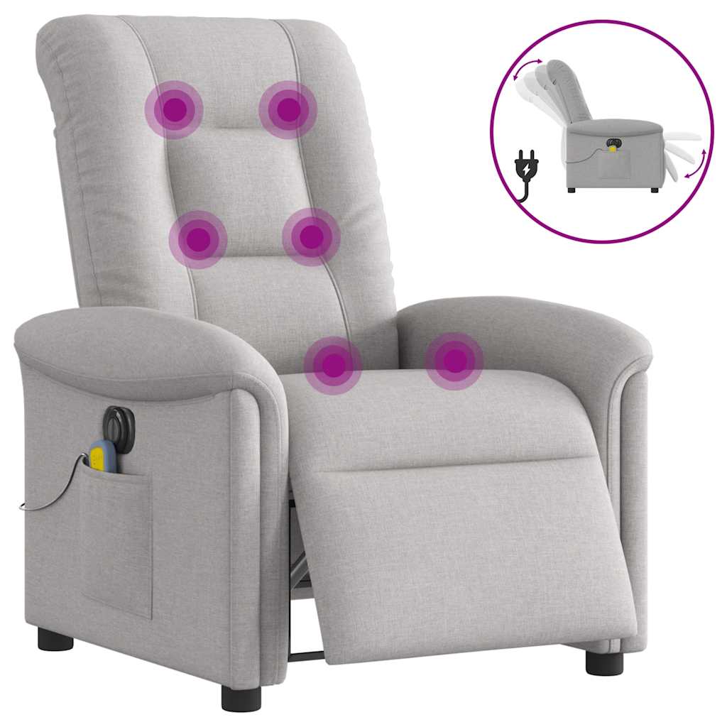 Elektrické Polohovací Křeslo Obláčkově Šedé Textil Obláčkově Šedá