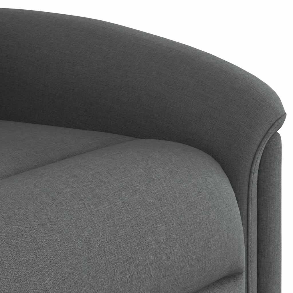 Zvedací Masážní Polohovací Křeslo Tmavě Šedé Textil Tmavě Šedá