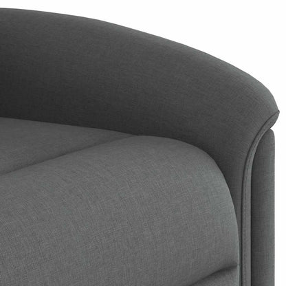 Zvedací Masážní Polohovací Křeslo Tmavě Šedé Textil Tmavě Šedá