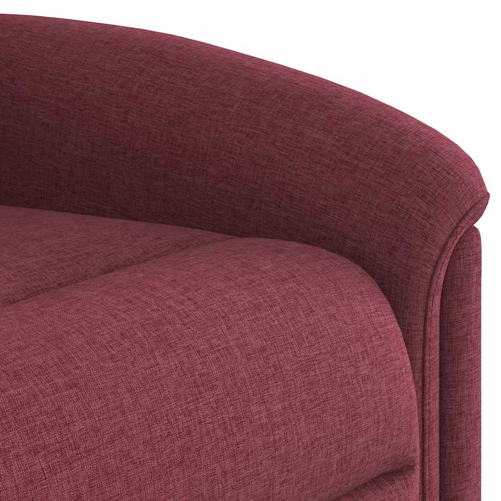Zvedací Masážní Polohovací Křeslo Vínové Textil Vínová Červená