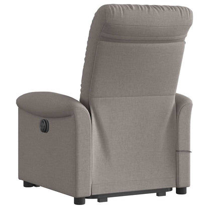 Zvedací Masážní Polohovací Křeslo Textil Taupe