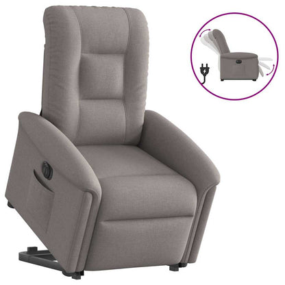 Zvedací Masážní Polohovací Křeslo Textil Taupe