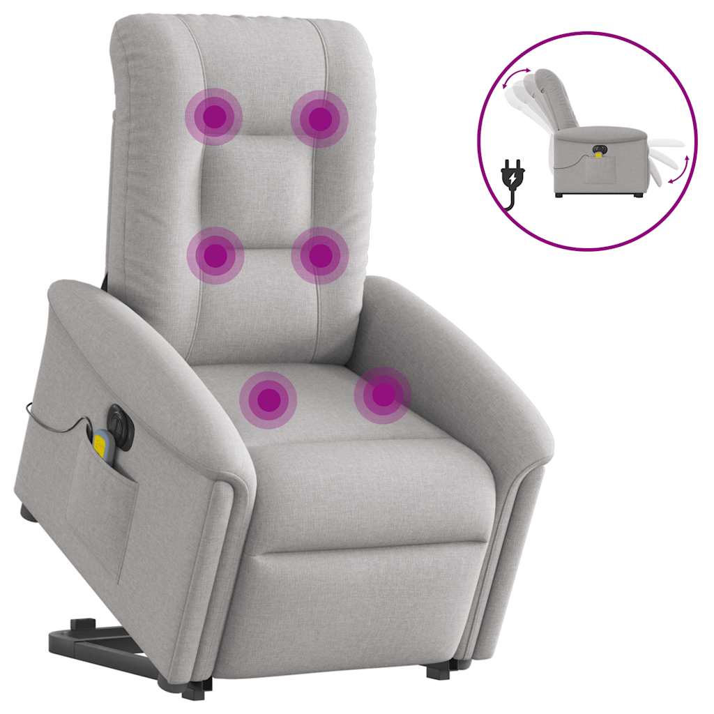 Zvedací Polohovací Křeslo Obláčkově Šedé Textil Obláčkově Šedá
