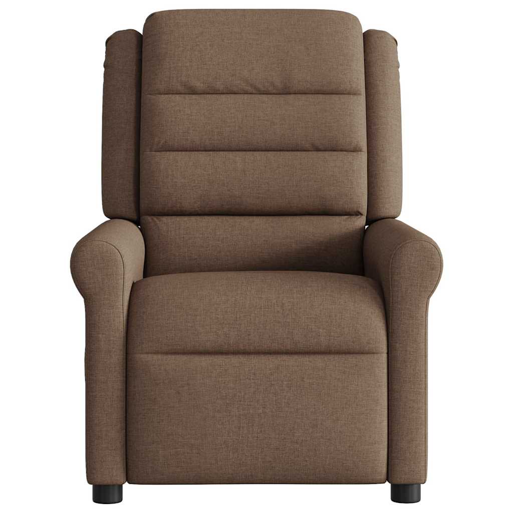 Elektrické Polohovací Křeslo Hnědé Textil