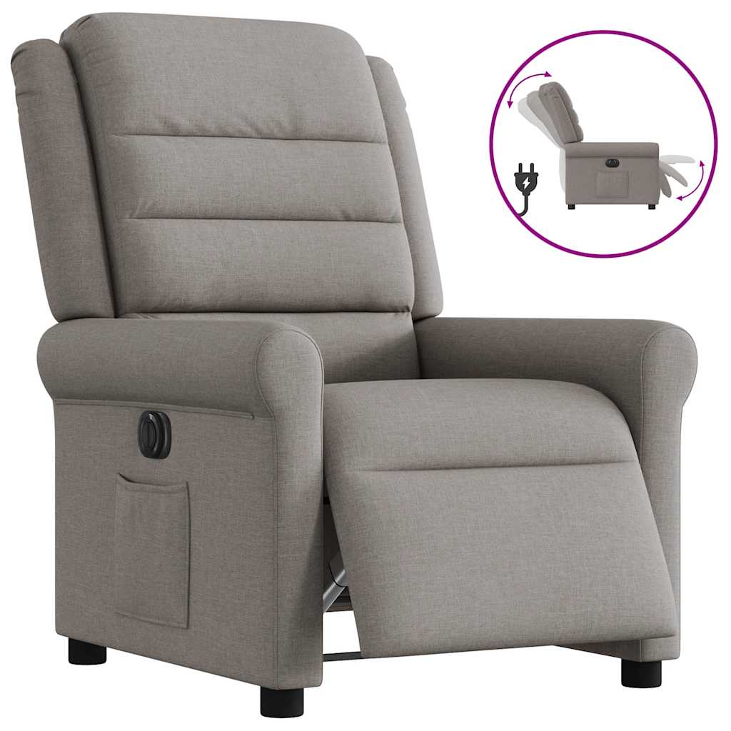 Masážní Polohovací Křeslo Textil Taupe