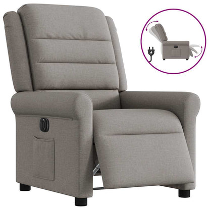 Masážní Polohovací Křeslo Textil Taupe