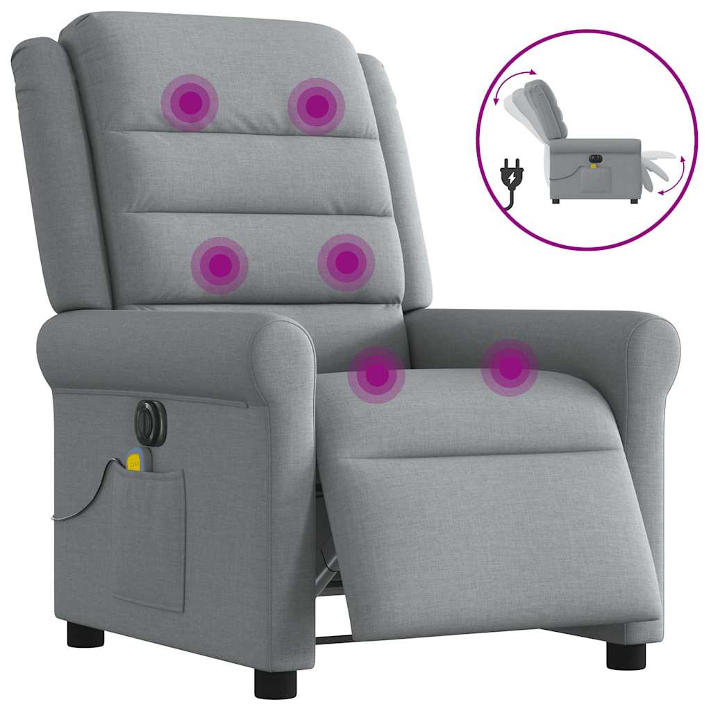 Polohovací Křeslo Světle Šedé Textil Světle Šedá