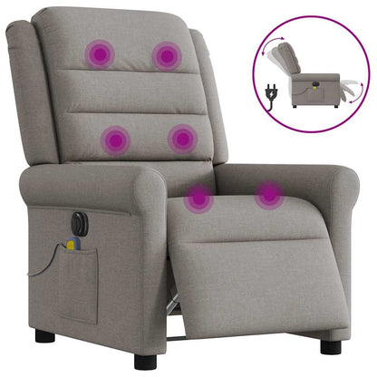 Masážní Polohovací Křeslo Textil Taupe