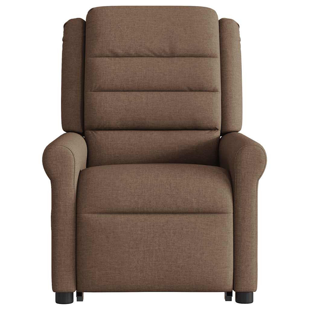 Zvedací Polohovací Křeslo Hnědé Textil