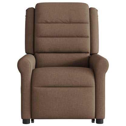 Zvedací Polohovací Křeslo Hnědé Textil