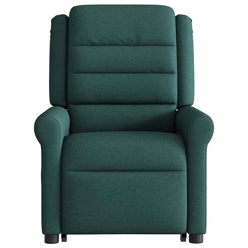 Zvedací Masážní Polohovací Křeslo Tmavě Zelené Textil Tmavě Zelená