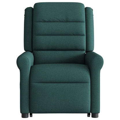 Zvedací Masážní Polohovací Křeslo Tmavě Zelené Textil Tmavě Zelená