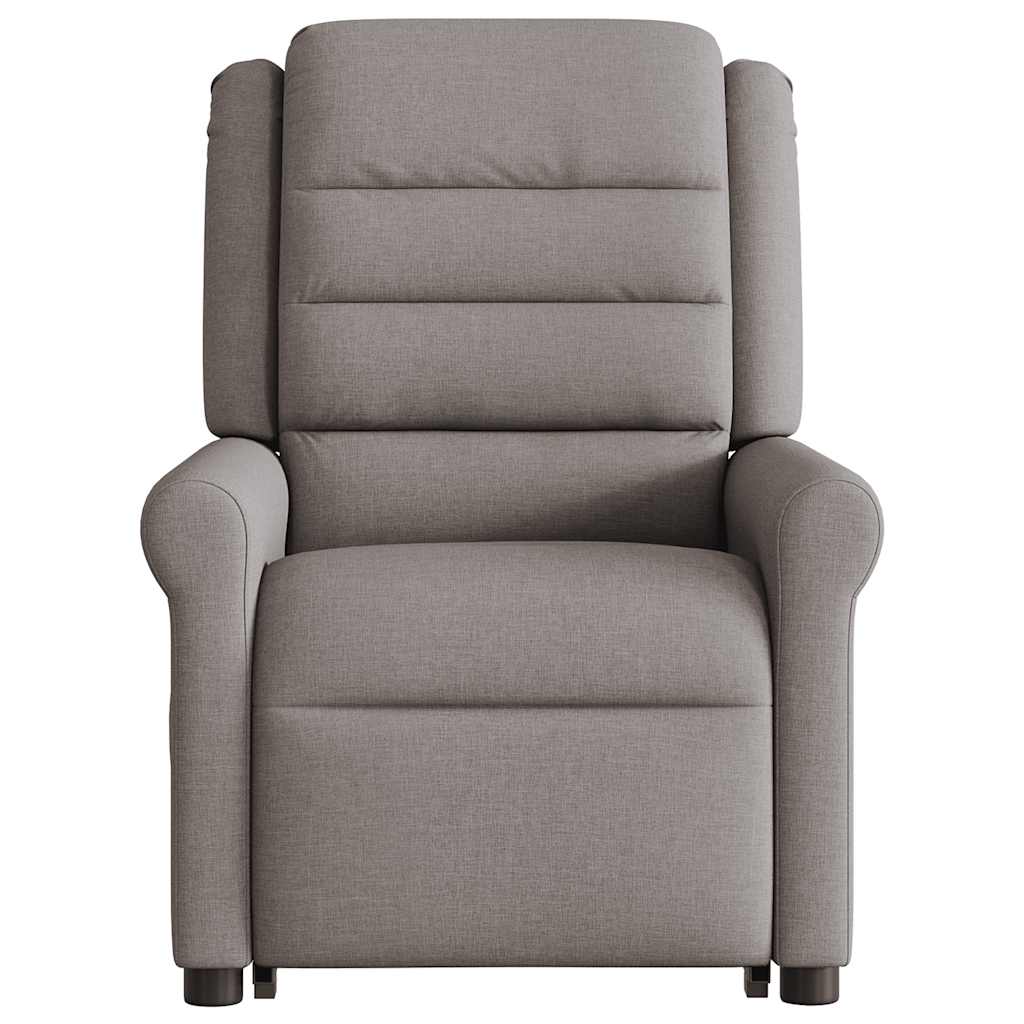 Elektrické Zvedací Masážní Polohovací Křeslo Textil Taupe