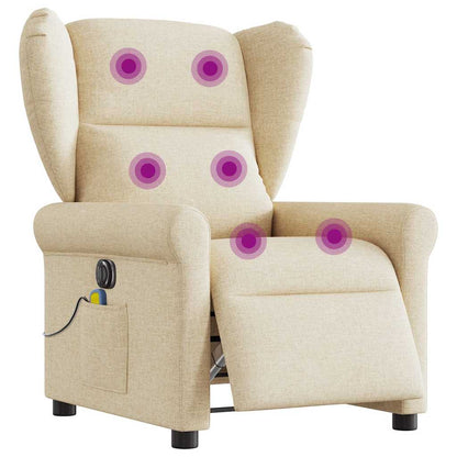 Polohovací Křeslo Krémové Textil Krémová