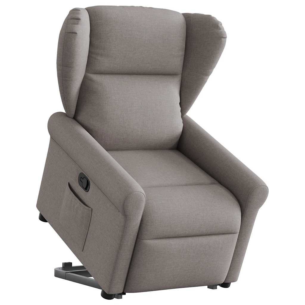Zvedací Polohovací Křeslo Textil Taupe