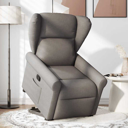 Zvedací Polohovací Křeslo Textil Taupe