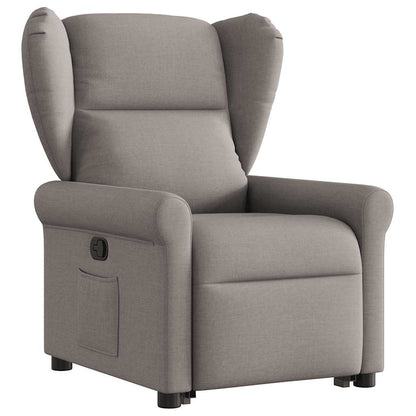 Zvedací Polohovací Křeslo Textil Taupe