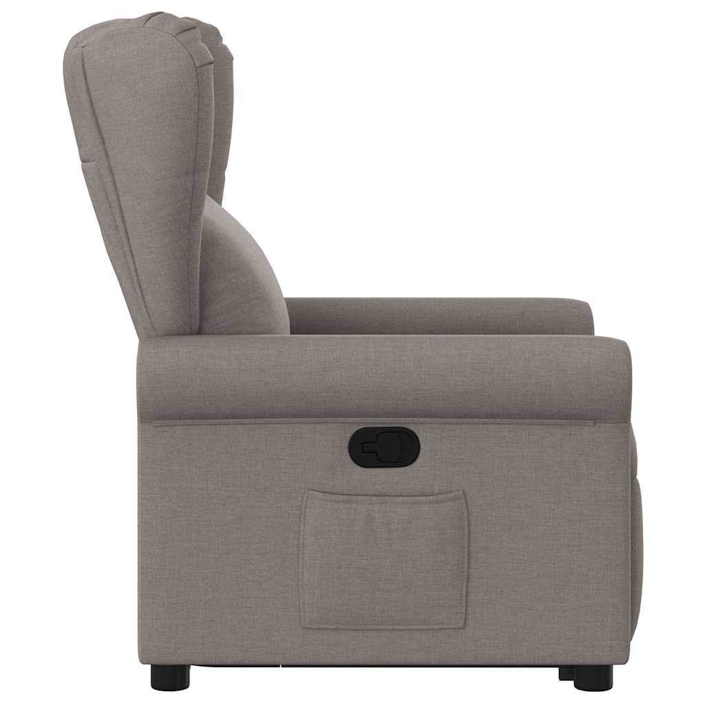 Zvedací Polohovací Křeslo Textil Taupe