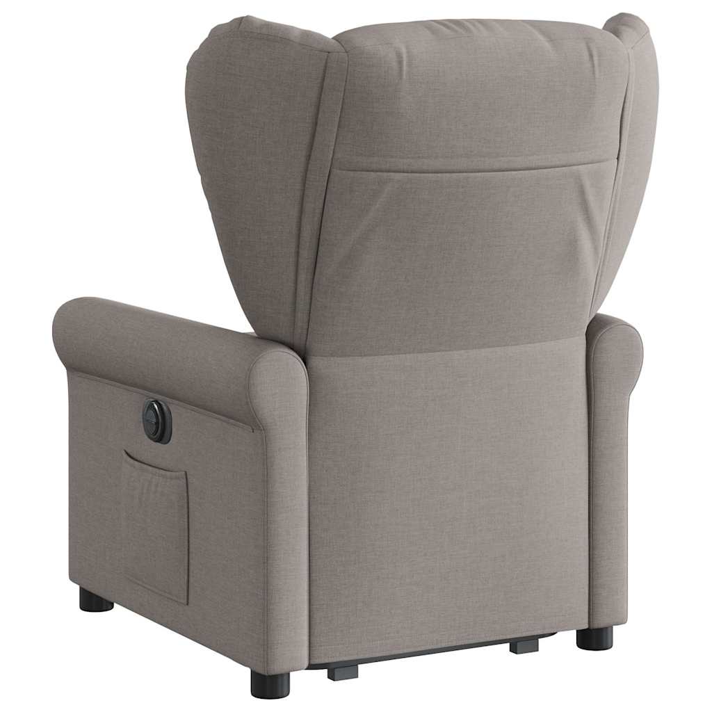 Zvedací Polohovací Křeslo Textil Taupe