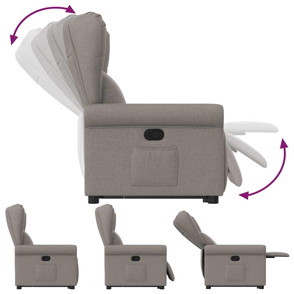 Zvedací Polohovací Křeslo Textil Taupe