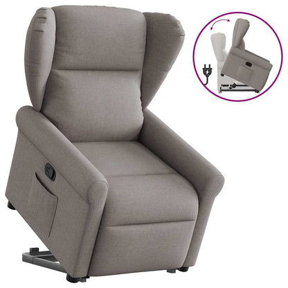 Zvedací Polohovací Křeslo Textil Taupe
