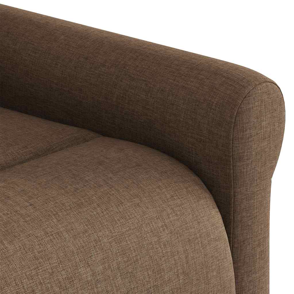 Zvedací Masážní Polohovací Křeslo Hnědé Textil Hnědá
