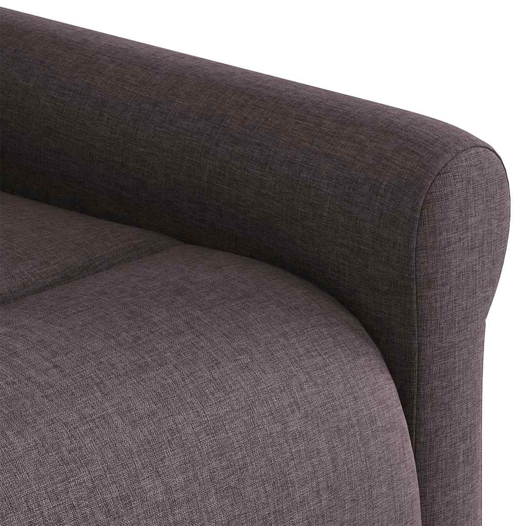 Zvedací Masážní Polohovací Křeslo Tmavě Hnědé Textil Tmavě Hnědá