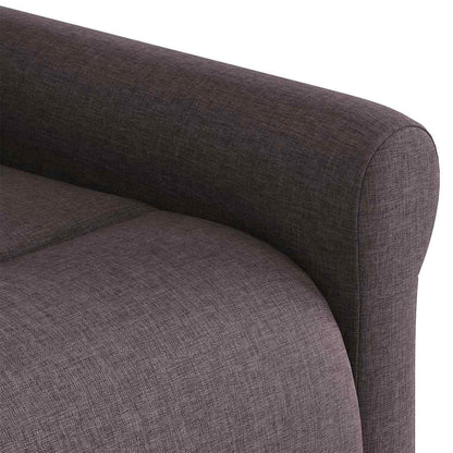 Zvedací Masážní Polohovací Křeslo Tmavě Hnědé Textil Tmavě Hnědá