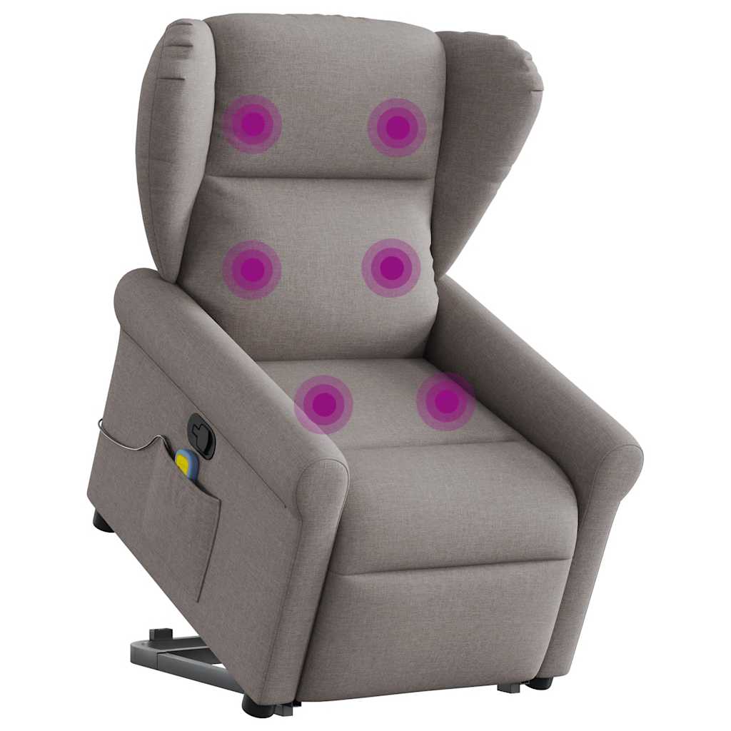 Zvedací Polohovací Křeslo Textil Taupe