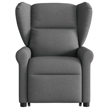 Elektrické Zvedací Polohovací Křeslo Tmavě Šedé Textil Tmavě Šedá